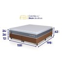 Ver imagem 2 de Conjunto Box Marrom Luanda Cinza Espuma D28 Queen 158x198x62 - King House