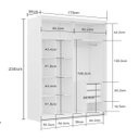Ver imagem 4 de Guarda-Roupa Solteiro Qualita 2 Portas 3 Gavetas com Espelho 100% Mdf Branco -