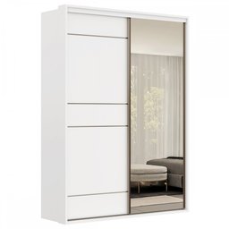 Guarda-Roupa Solteiro Qualita 2 Portas 3 Gavetas com Espelho 100% Mdf Branco - - 2