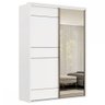 Guarda-Roupa Solteiro Qualita 2 Portas 3 Gavetas com Espelho 100% Mdf Branco - - 2