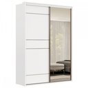 Ver imagem 2 de Guarda-Roupa Solteiro Qualita 2 Portas 3 Gavetas com Espelho 100% Mdf Branco -