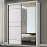 Guarda-Roupa Solteiro Qualita 2 Portas 3 Gavetas com Espelho 100% Mdf Branco - - 1
