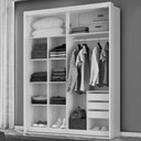 Ver imagem 3 de Guarda-Roupa Solteiro Qualita 2 Portas 3 Gavetas com Espelho 100% Mdf Branco -