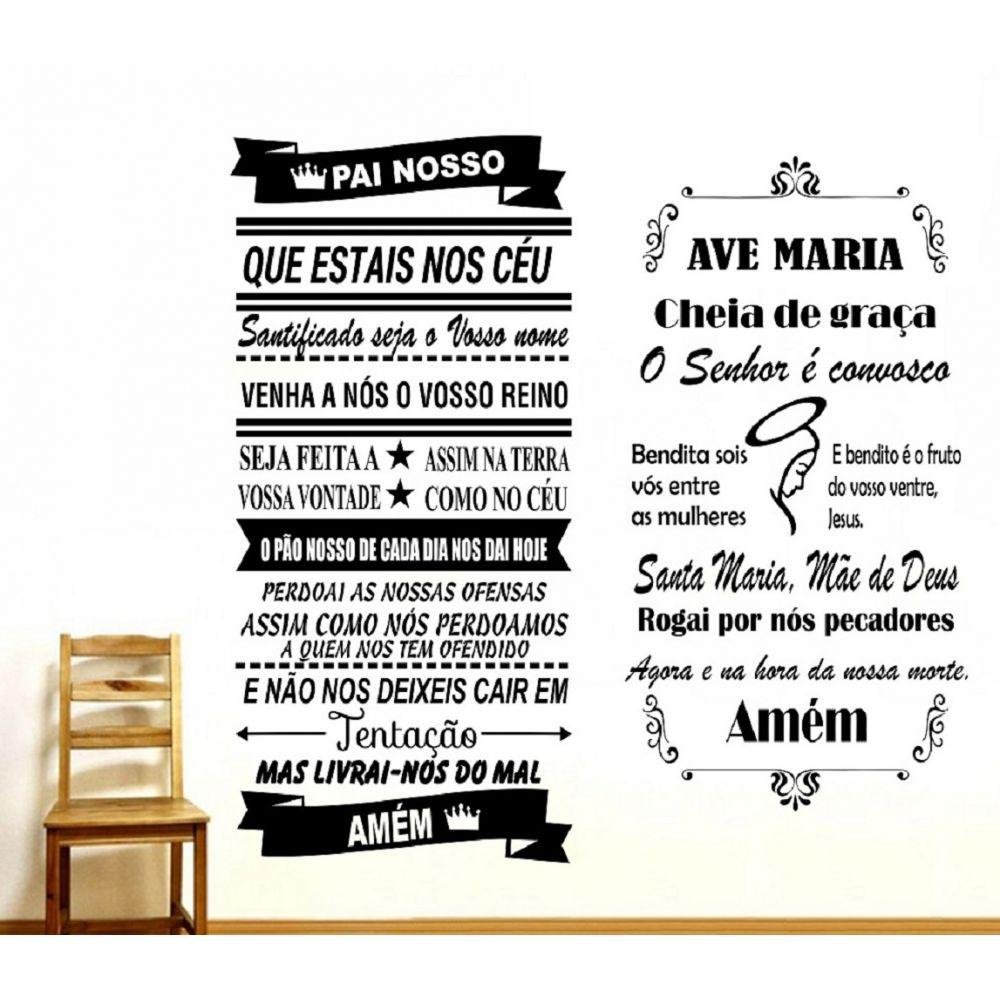 Adesivo Decorativo de Parede 2 Oração Pai Nosso e Ave Maria ...