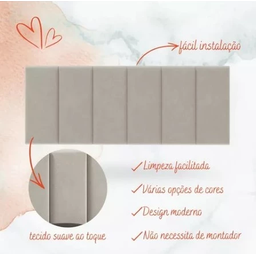Cabeceira Suspensa Cama Box Solteiro Suede 90x55:areia - 5