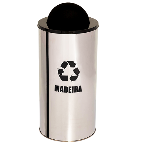 Lixeira Coleta Seletiva Basculante 30l de Aço Inox: Marrom - 5