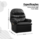 Ver imagem 4 de Cadeira Poltrona do Papai Descanso Reclinável Corino Preto Quarto Sala Decoração
