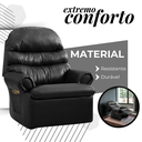 Ver imagem 2 de Cadeira Poltrona do Papai Descanso Reclinável Corino Preto Quarto Sala Decoração