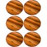 6 Tábuas de Madeira Frios Formas de Pizza 38cm Redondas Restaurante para Servir - 1