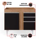 Ver imagem 5 de Balcão de Cozinha Lavanderia sem Tampo 02 Gavetas Bia 100 cm - D’Rossi Castanho e Preto