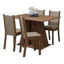 Ver imagem 1 de Conjunto Sala de Jantar Mesa Tampo de Madeira 4 Cadeiras Rustic/bege Sophie Madesa