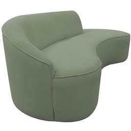 Sofá Curvo 03 Lugares 210cm Braço Direito Eron Bouclê Verde Claro - CasaePoltrona - 6
