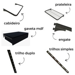 Guarda Roupa Closet Aramado Modulado Gaveta Mdf 3,10m Pt - 3