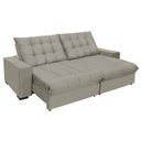 Ver imagem 2 de Sofá Retrátil e Reclinável 2,10m Molas Ensacadas Veludo Califórnia Bege | Camurça - Sofá Casa