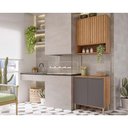 Ver imagem 1 de Cozinha Modulada Completa Divina 2 Peças 1 Aéreo + 1 Balcão Cz007 Freijó Titanium