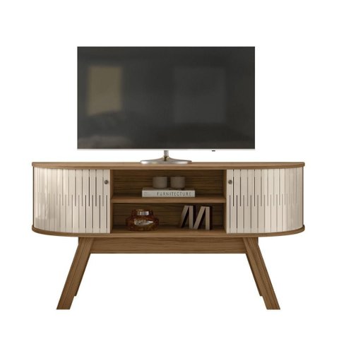 Rack Bancada 2 Portas para Tv de 55 Polegadas Atlanta - Naturale/off White