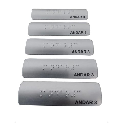 KIT 10 PLACAS BRAILE PARA CORRIMÃO ANDAR 3