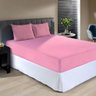 Lençol de Elástico Malha Liso Slim 100% Algodão Queen Rosa - 1