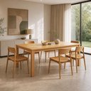 Ver imagem 4 de Mesa de Jantar 6 Lugares Retangular 180cm Madeira Maciça Dunia F06 Rústico Claro - Lyam Decor