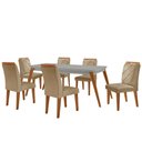 Ver imagem 2 de Mesa de Jantar Copper 180cm Tampo Mdf Vidro Canto Copo e 6 Cadeiras Melissa