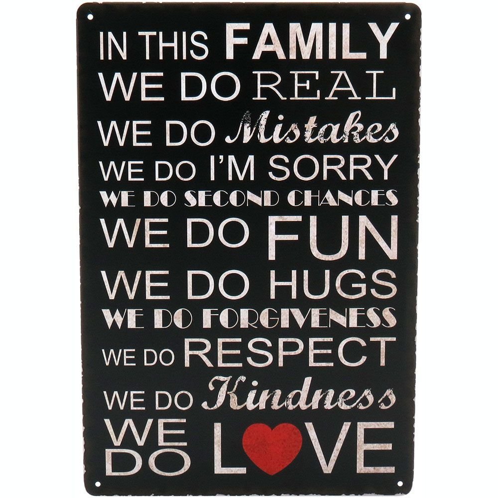 Placa Decorativa Retro em Metal Preto para Sala Quarto Casa - 1