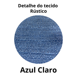 Cortina Rústica 300x250 Azul Claro Ilhós Cromado Admirare - 3