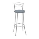 Ver imagem 1 de Banqueta Alta Cromada Tecido Cinza