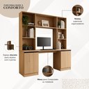 Ver imagem 3 de Mesa de Pc/Home Office 2 Portas 5 Prateleiras Escrivaninha Smart Multimóveis MP6105 Madeirado