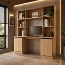 Ver imagem 2 de Mesa de Pc/Home Office 2 Portas 5 Prateleiras Escrivaninha Smart Multimóveis MP6105 Madeirado