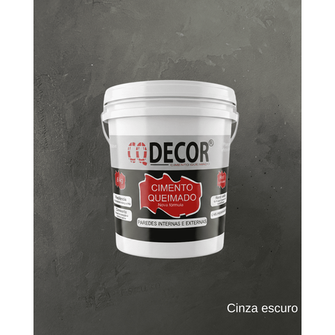 Cimento Queimado Cinza Escuro para Parede 6kg - Cq Decor