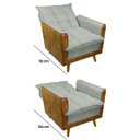 Ver mais imagens de Poltrona Sofá Reclinável Londres Corino Nozes e Linho Cinza Conforto Plumante Ultramacio - Arkell