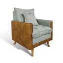 Ver imagem 2 de Poltrona Sofá Reclinável Londres Corino Nozes e Linho Cinza Conforto Plumante Ultramacio - Arkell