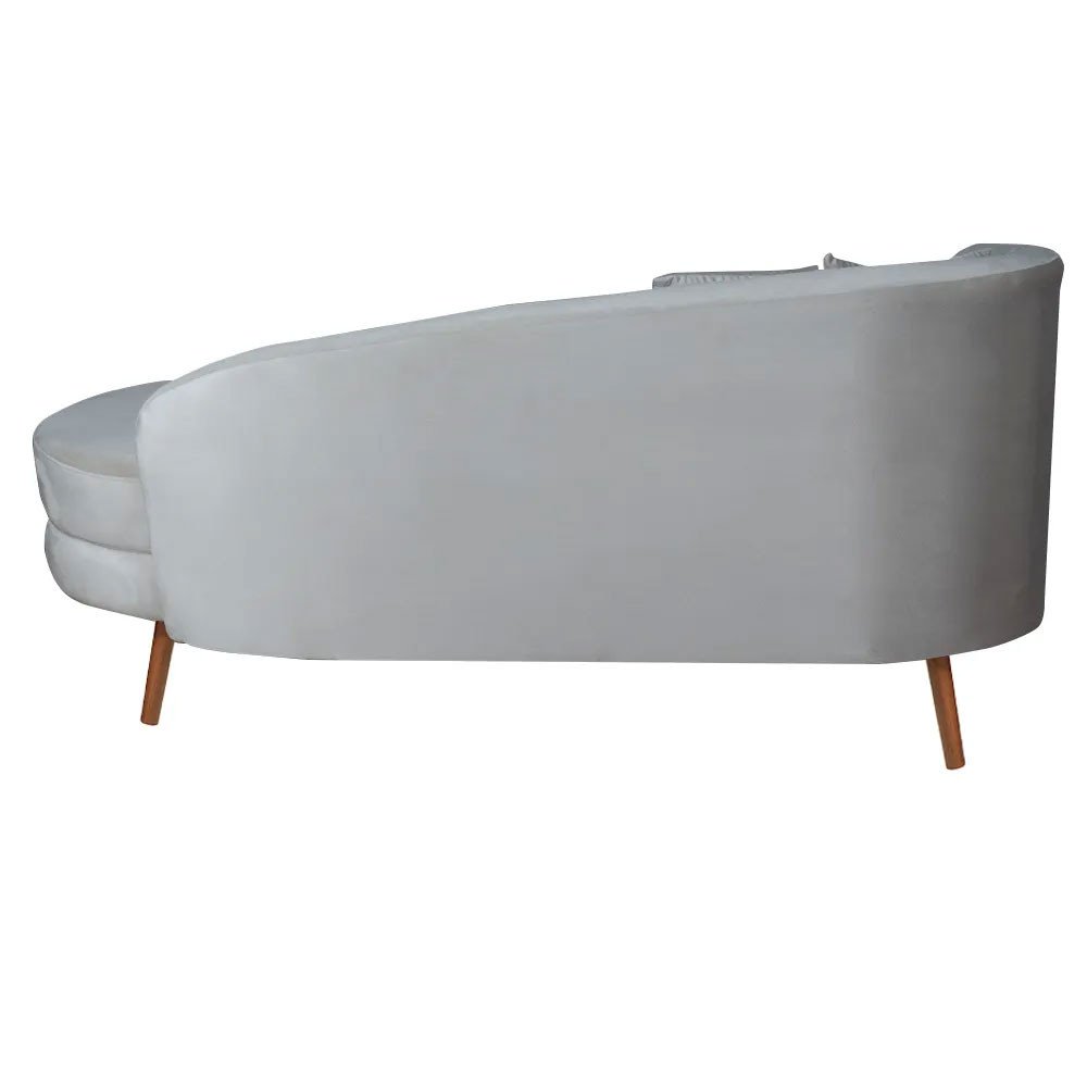 Chaise Longue Divã Emili em Madeira de Reflorestamento 160cm Veludo Shop Das Cabeceiras - 6