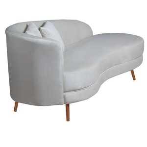 Chaise Longue Divã Emili em Madeira de Reflorestamento 160cm Veludo Shop Das Cabeceiras