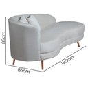 Ver imagem 3 de Chaise Longue Divã Emili em Madeira de Reflorestamento 160cm Veludo Shop Das Cabeceiras