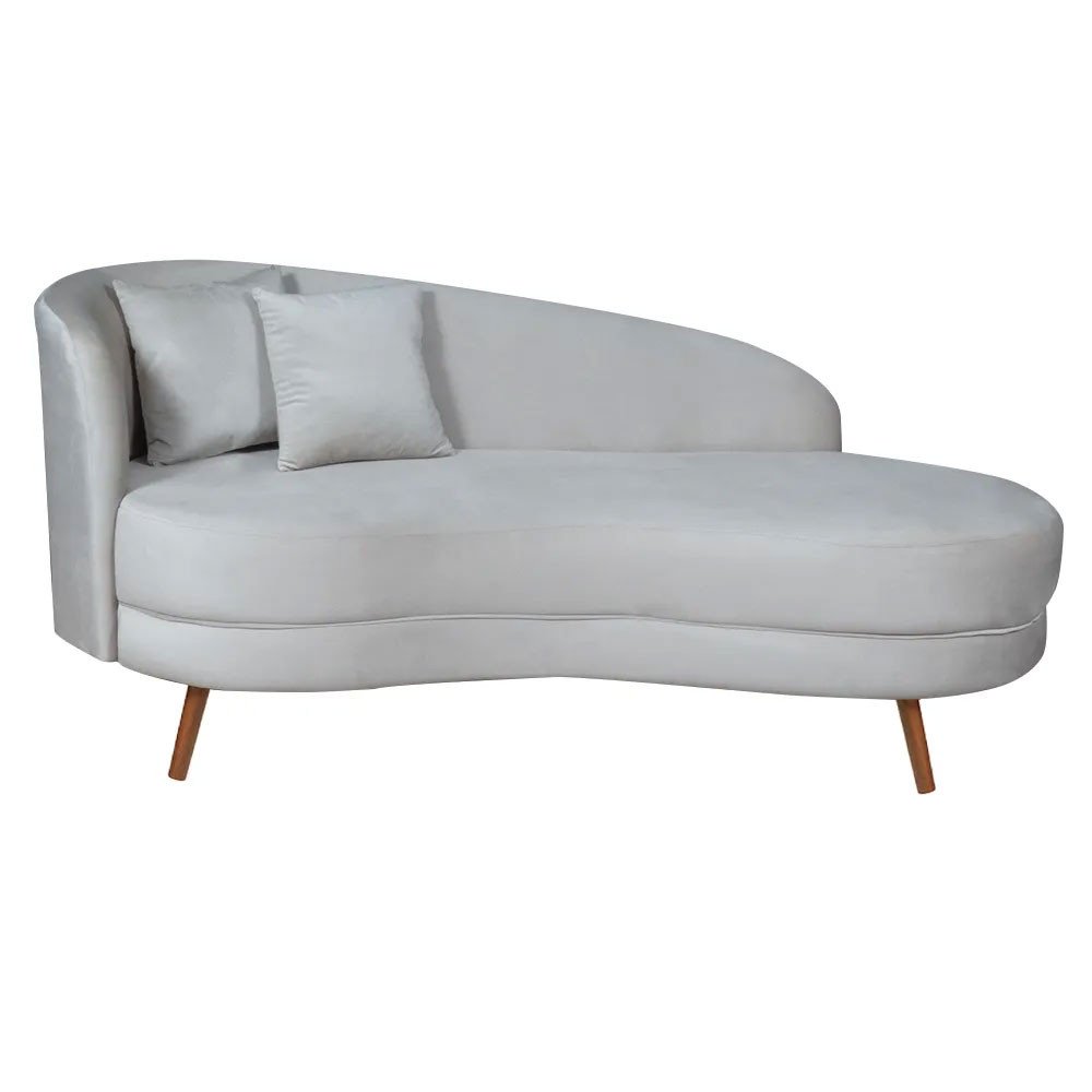 Chaise Longue Divã Emili em Madeira de Reflorestamento 160cm Veludo Shop Das Cabeceiras - 5