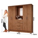 Ver imagem 7 de Guarda Roupa Roma 4 Portas, 3 Gavetas, com Espelho e Pés Inclusos - Carraro Móveis