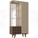 Ver imagem 7 de Cristaleira para Sala de Jantar com Adega 2 Portas Vidro Ripada Toscânia B02 Fendi Carvalho - Lyam