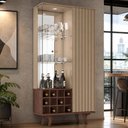 Ver imagem 4 de Cristaleira para Sala de Jantar com Adega 2 Portas Vidro Ripada Toscânia B02 Fendi Carvalho - Lyam