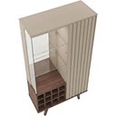 Ver mais imagens de Cristaleira para Sala de Jantar com Adega 2 Portas Vidro Ripada Toscânia B02 Fendi Carvalho - Lyam