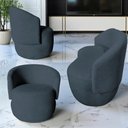 Ver imagem 1 de Kit Namoradeira + 2 Poltronas Decorativa Beatriz Orgânica Bouclé Cinza