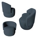 Ver imagem 2 de Kit Namoradeira + 2 Poltronas Decorativa Beatriz Orgânica Bouclé Cinza