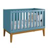 Berço Mini Cama Noah Square com Pés em Madeira – Azul - 1