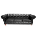 Ver imagem 2 de Sofá Chesterfield Luiz XV 2,30 Corano Preto sala de estar/recepção/ barbearia