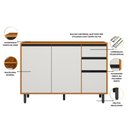 Ver imagem 6 de Cozinha Modulada Ravena 3 Peças 9 Portas com Cristaleira Poliman Móveis