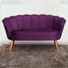 Sofá Pétala 2 lugares Veludo Roxo Visalar Móveis - 4