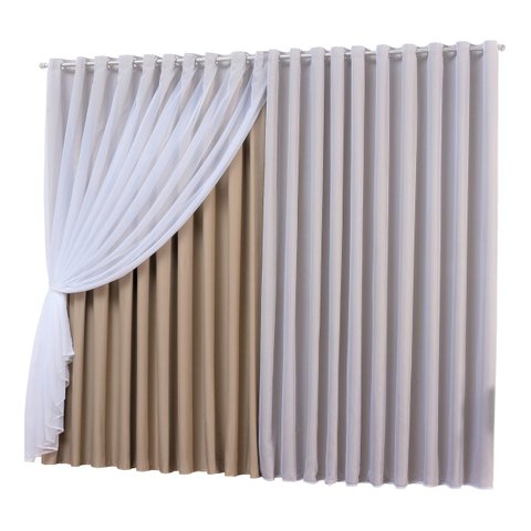 cortina voal liso forro tecido blackout avela 4,00x2,80