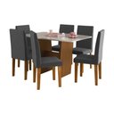 Ver imagem 2 de Conjunto Mesa de Jantar 137cm com 6 Cadeiras Multimóveis Cr50211 Freijó-off White-grafite