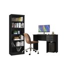 Ver imagem 1 de Escritório com Escrivaninha 2 Gavetas e Livreiro Preto - Fdecor