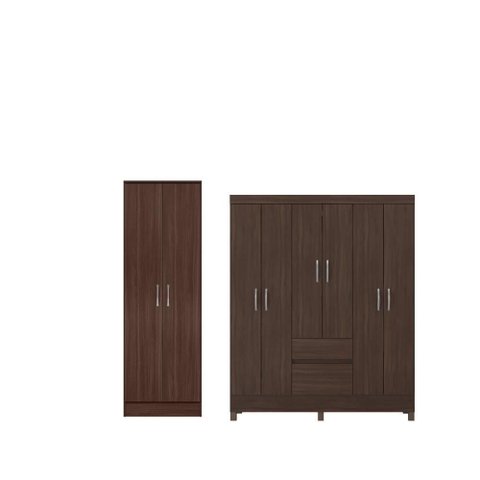Conjunto Guarda Roupa 6 Portas e Sapateira Amadeu Cafe Touch